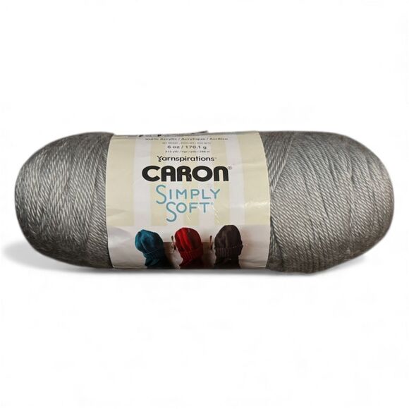 Set of 3 Caron Simply Soft, Feathered Grey, Country Blue, Charcoal, Acrylic Yarn - Picture 8 of 10